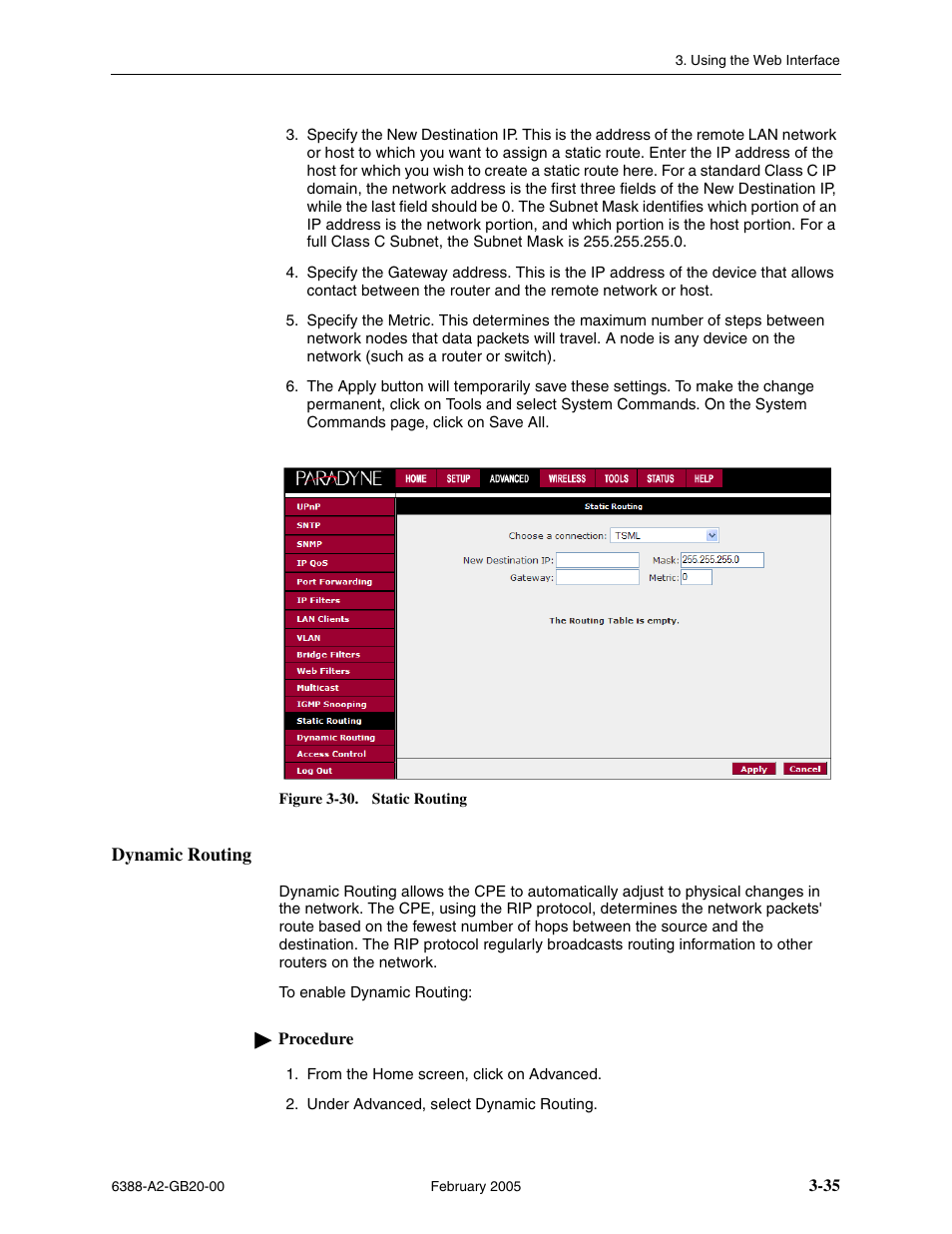 Dynamic routing | Paradyne 6388 User Manual | Page 59 / 86