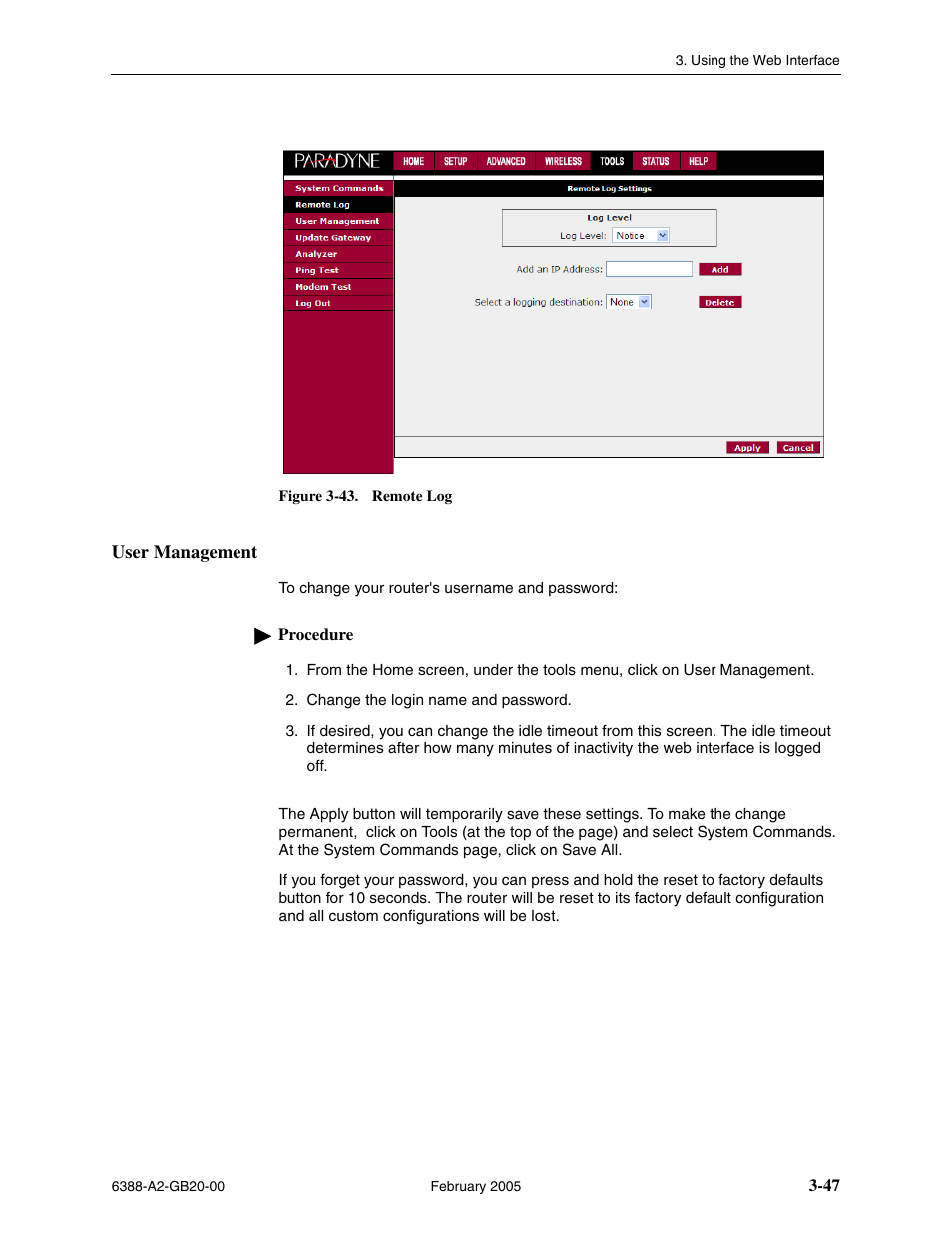 User management | Paradyne 6388 User Manual | Page 71 / 86