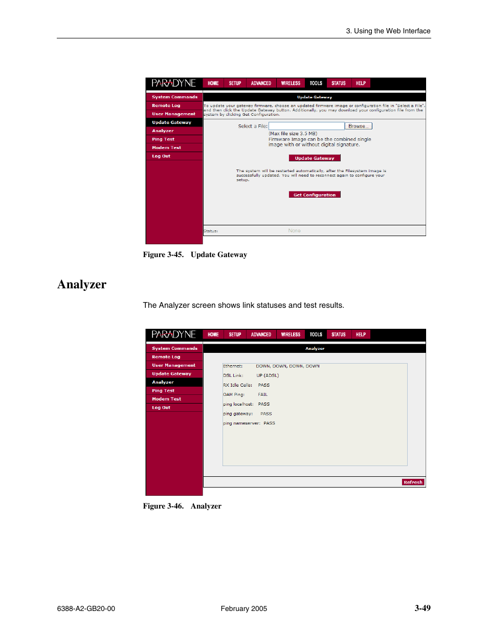 Analyzer | Paradyne 6388 User Manual | Page 73 / 86