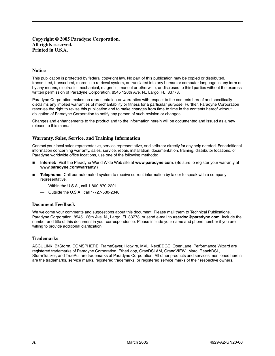 Paradyne 4929 DSLAM User Manual | Page 2 / 94