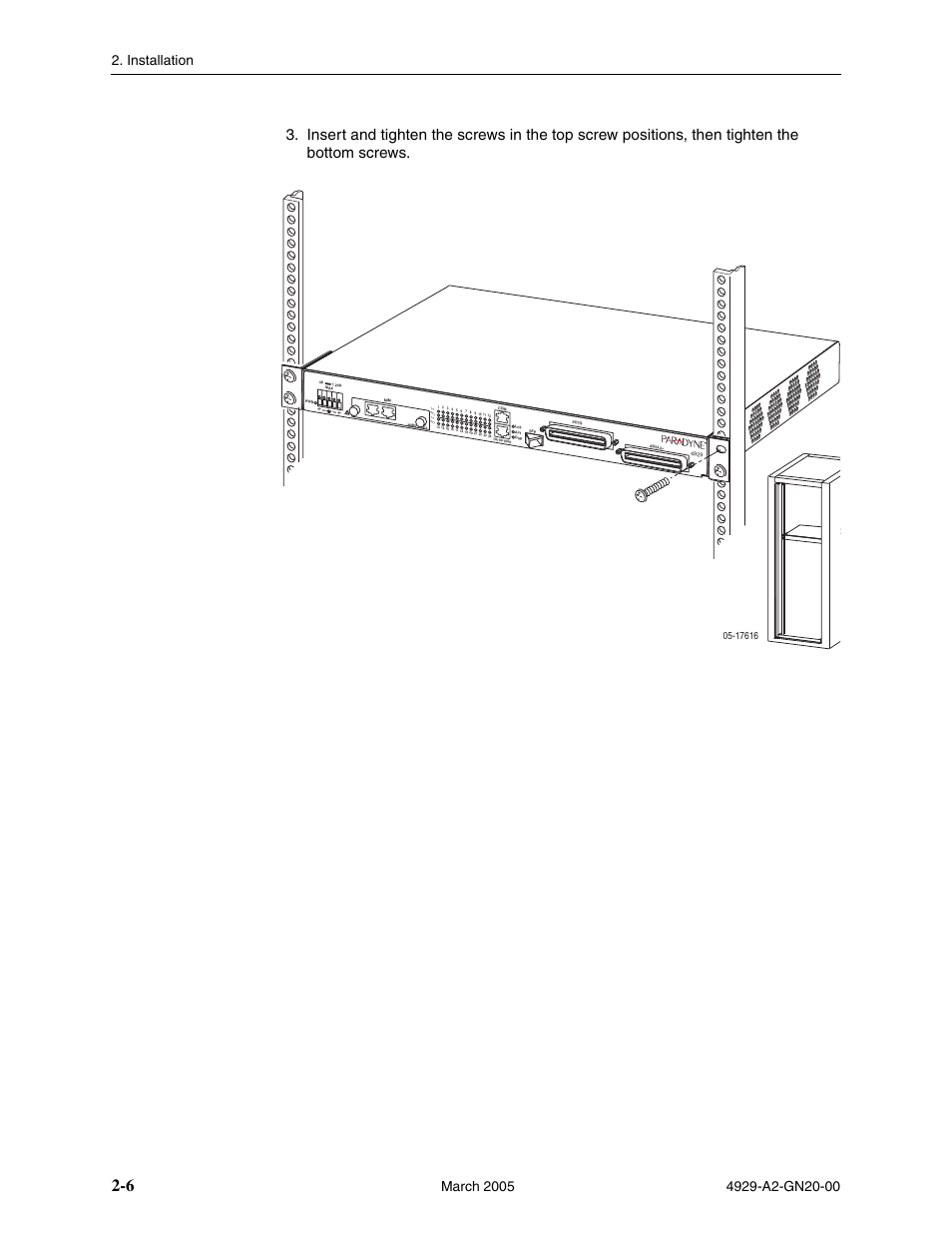 Installation | Paradyne 4929 DSLAM User Manual | Page 20 / 94