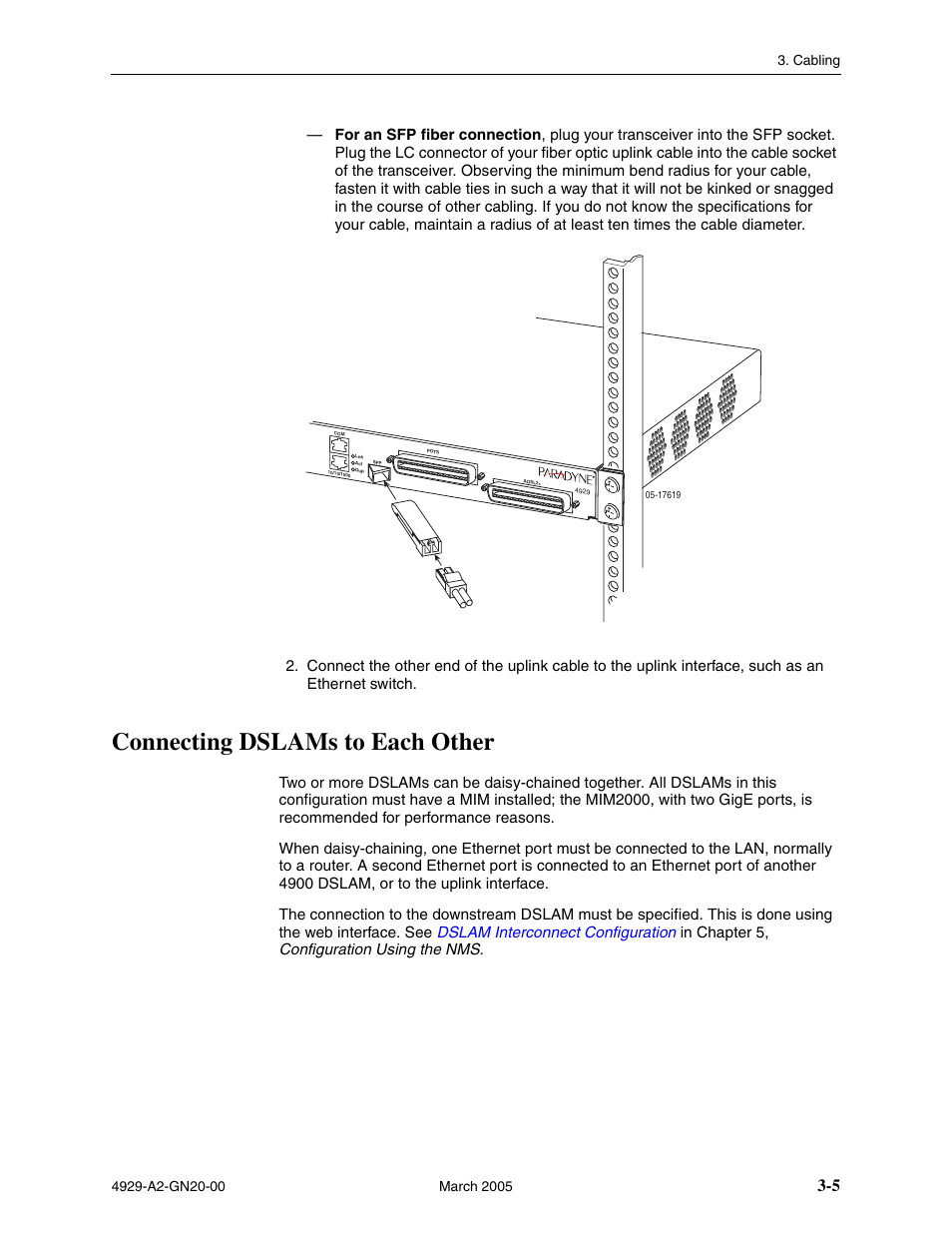 Connecting dslams to each other | Paradyne 4929 DSLAM User Manual | Page 29 / 94