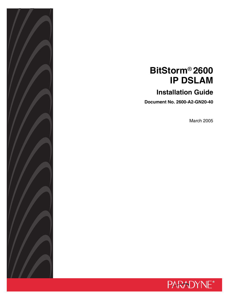 Paradyne IP DSLAM BitStorm 2600 User Manual | 58 pages