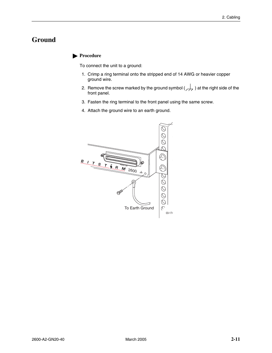 Ground, Ground -11 | Paradyne IP DSLAM BitStorm 2600 User Manual | Page 33 / 58