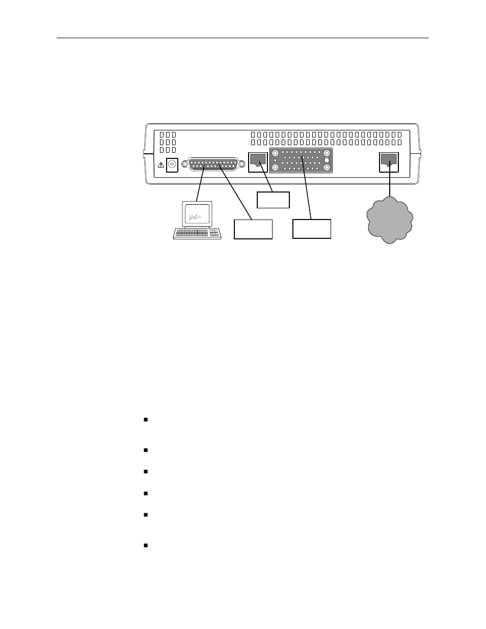 Rear panel interface connections, Snmp management capabilities, Management information base (mib) support | Caution | Paradyne 7112 User Manual | Page 14 / 156