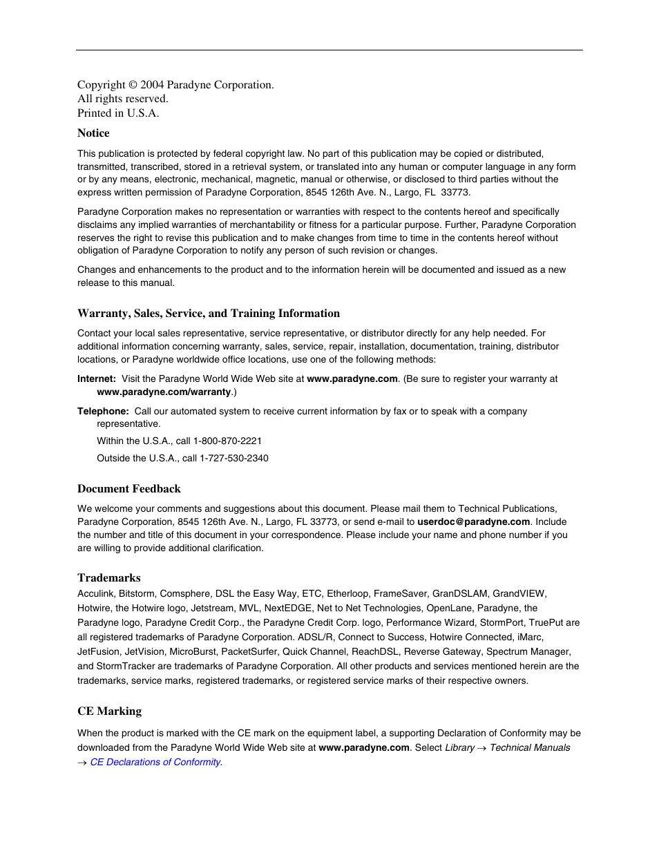Paradyne 6212-A2 User Manual | Page 2 / 45