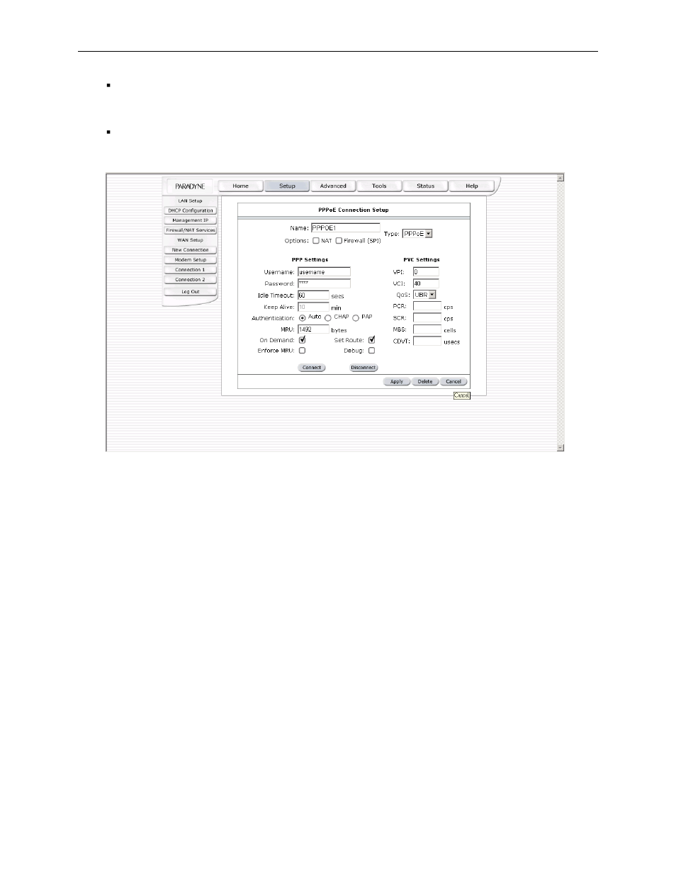 Dhcp connection setup | Paradyne 6212-A2 User Manual | Page 26 / 45