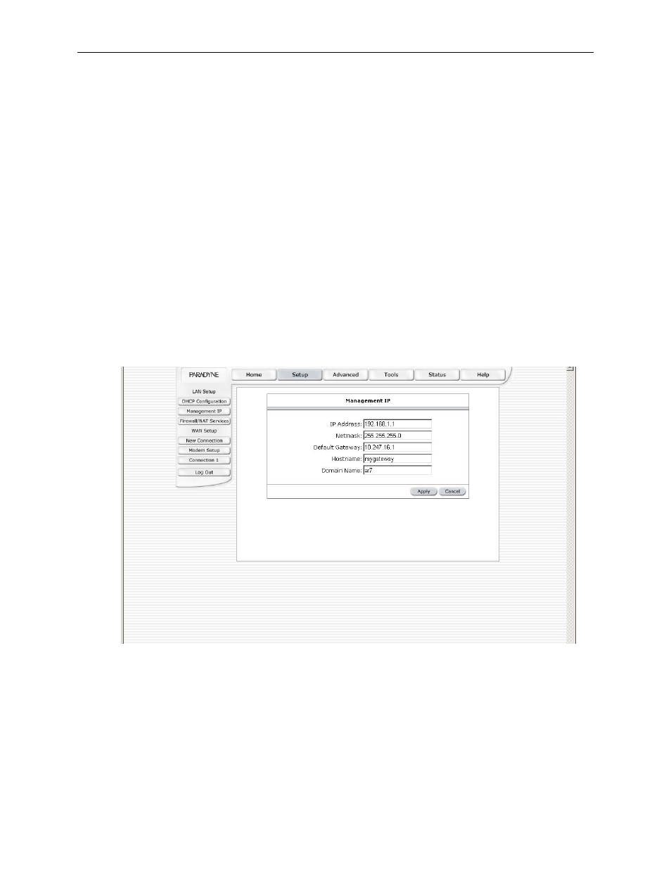 Changing the router’s ip address, Static ip address assignment | Paradyne 6212-A2 User Manual | Page 31 / 45