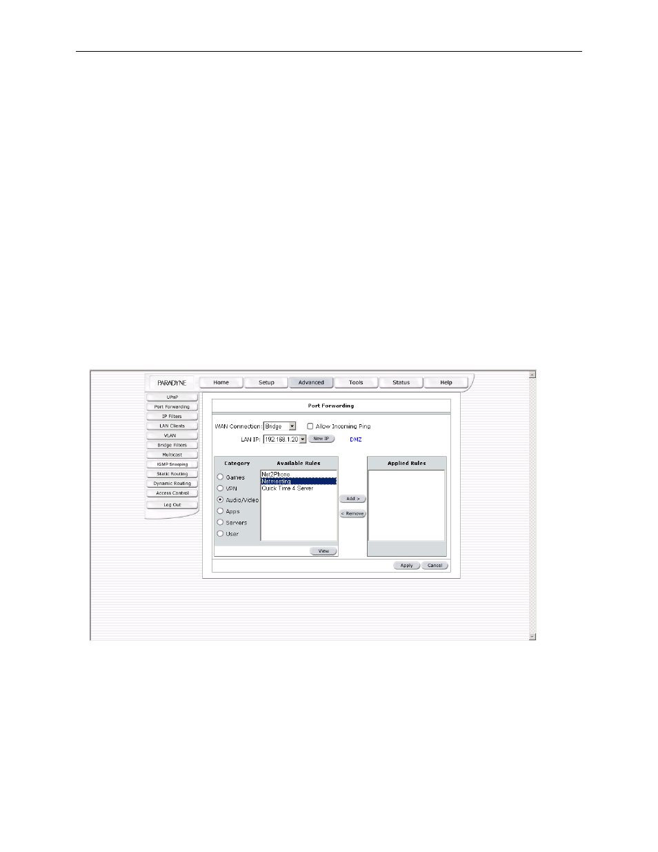 Port forwarding | Paradyne 6212-A2 User Manual | Page 33 / 45