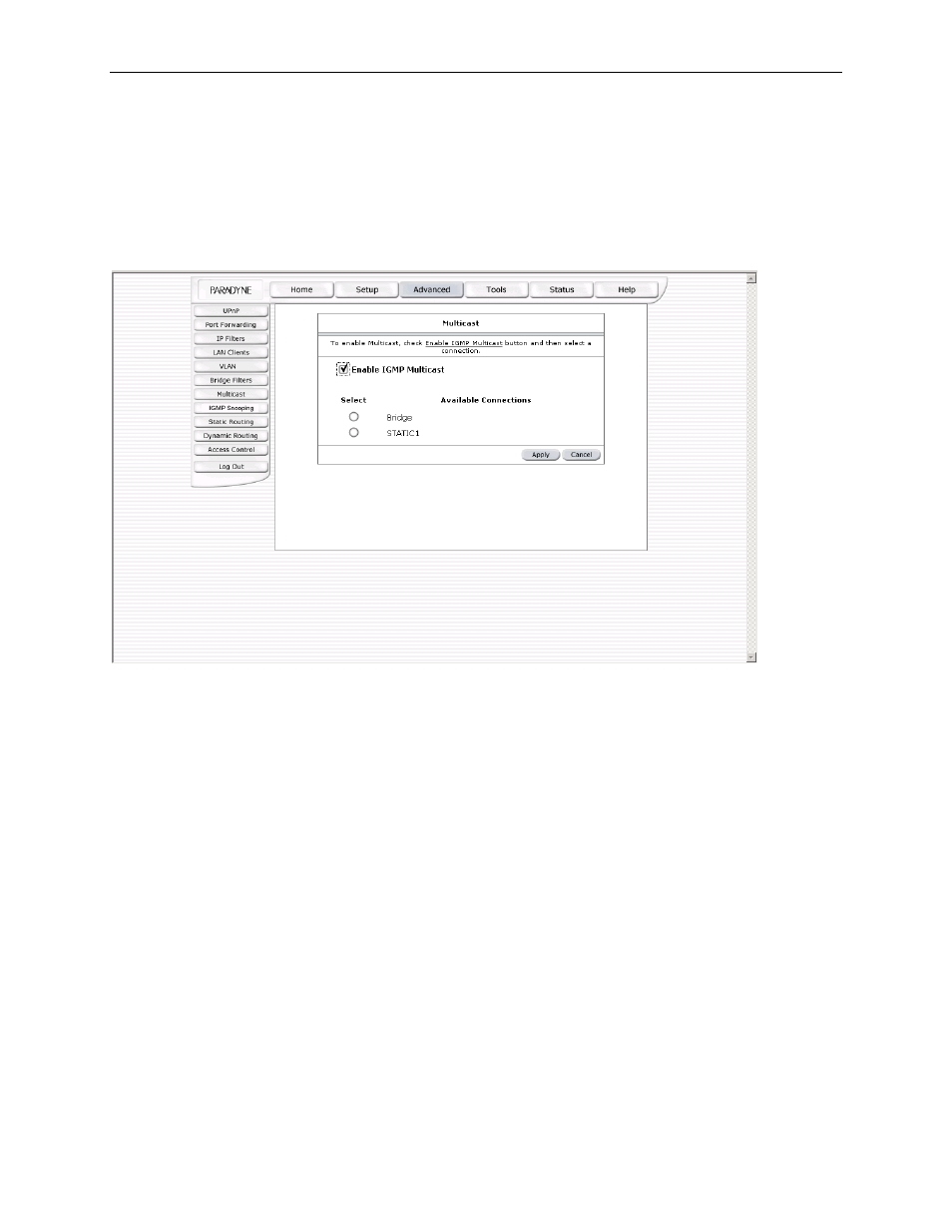 Multicast, Static routing | Paradyne 6212-A2 User Manual | Page 36 / 45