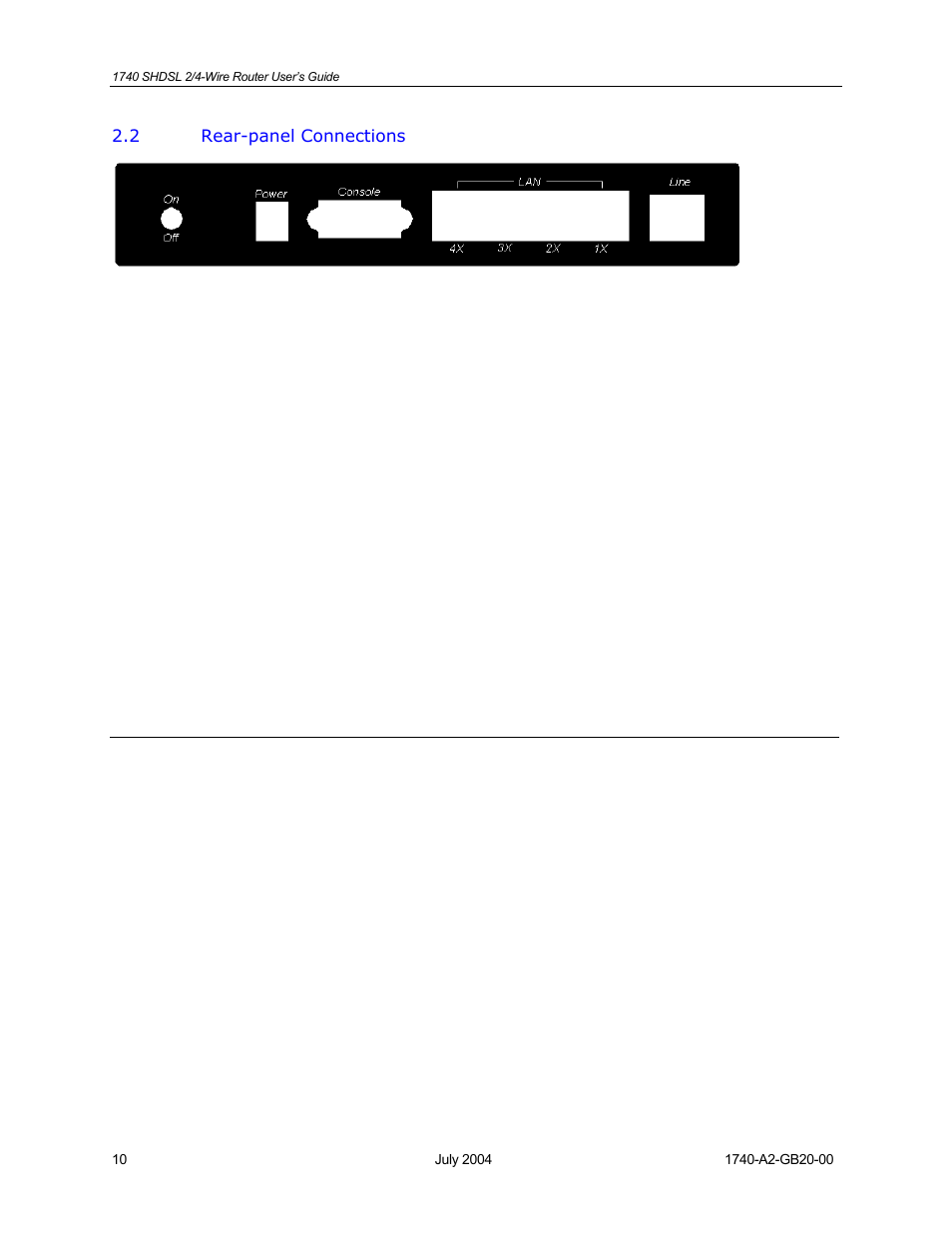 Rear-panel connections | Paradyne 1740 SHDSL User Manual | Page 10 / 74