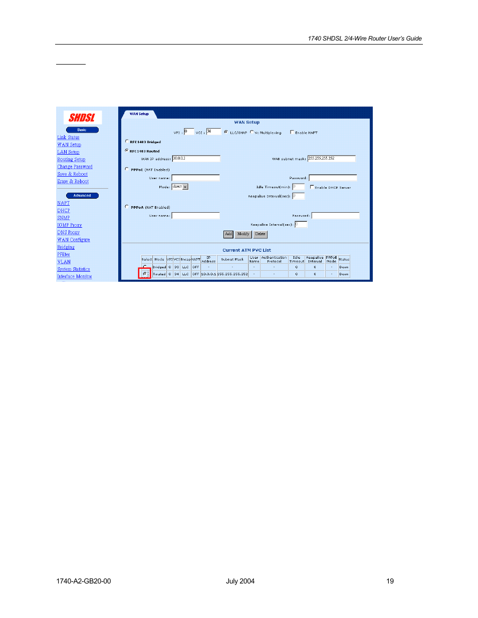 Paradyne 1740 SHDSL User Manual | Page 19 / 74