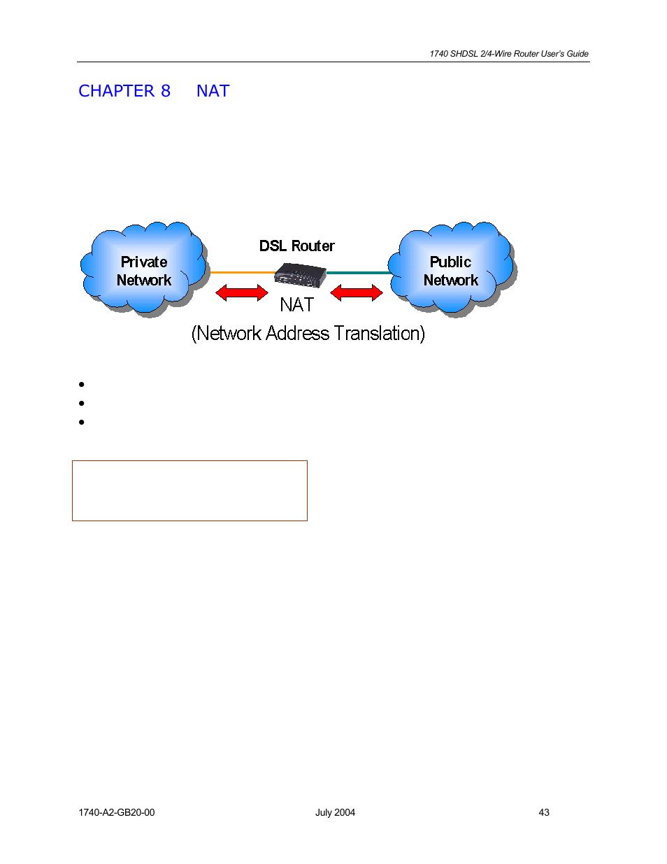 Chapter 8, Chapter 8 nat | Paradyne 1740 SHDSL User Manual | Page 43 / 74