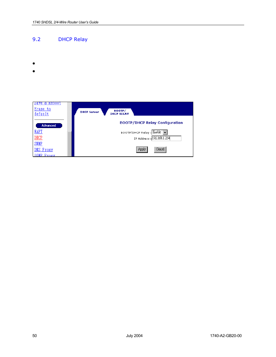 Dhcp relay | Paradyne 1740 SHDSL User Manual | Page 50 / 74