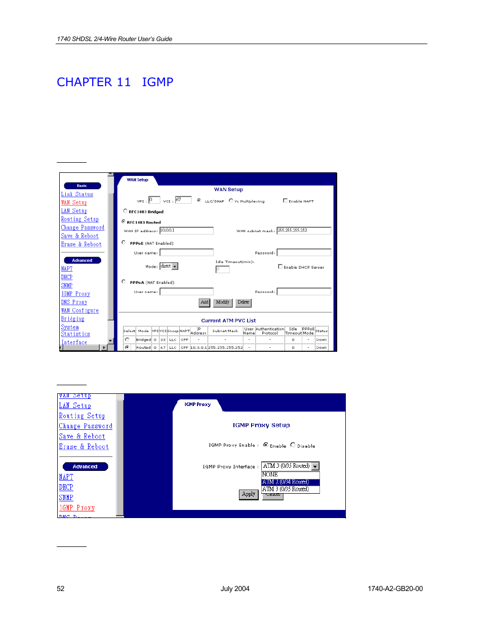 Igmp, Chapter 11, Chapter 11 igmp | Paradyne 1740 SHDSL User Manual | Page 52 / 74