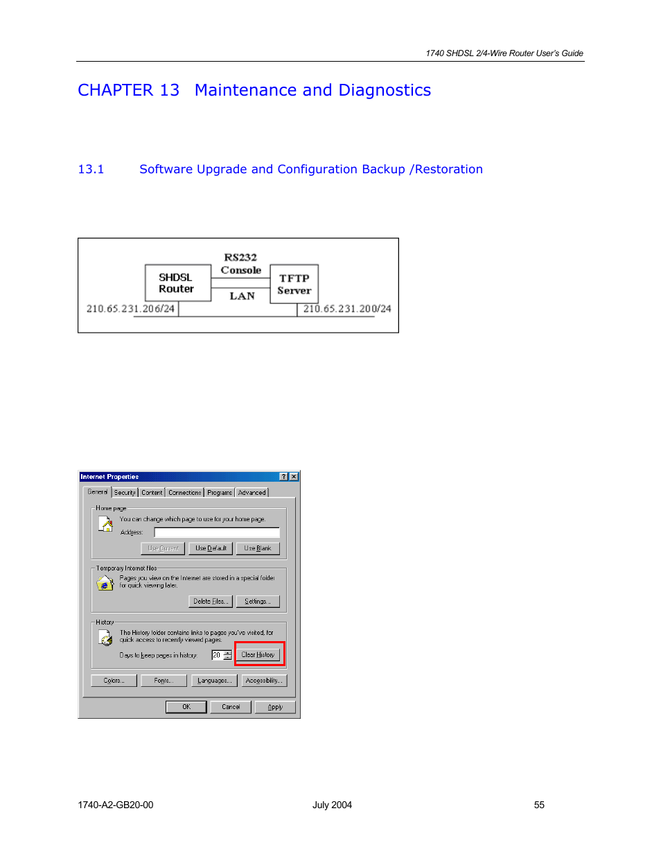 Maintenance and diagnostics, Chapter 13, Chapter 13 maintenance and diagnostics | Paradyne 1740 SHDSL User Manual | Page 55 / 74