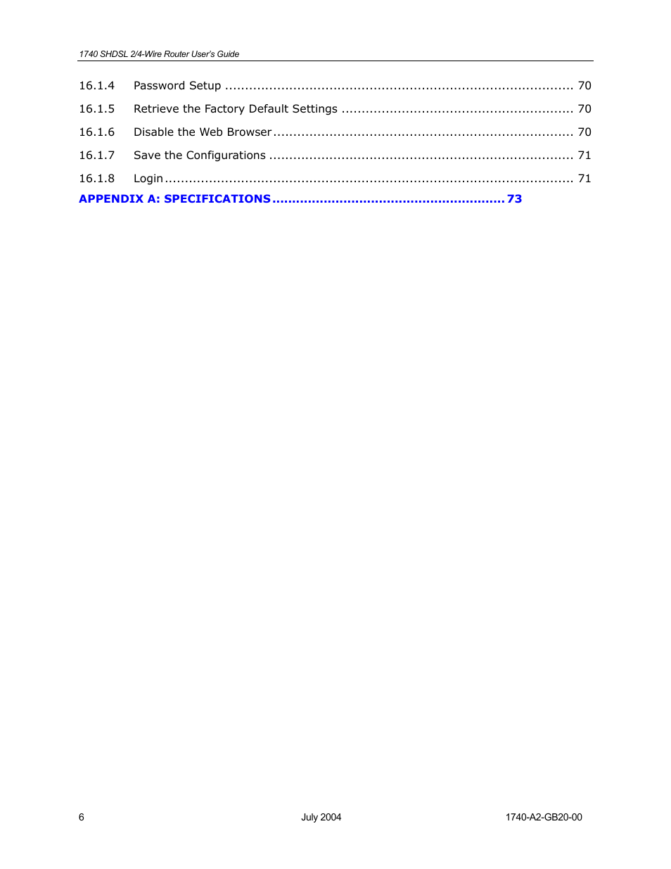 Paradyne 1740 SHDSL User Manual | Page 6 / 74