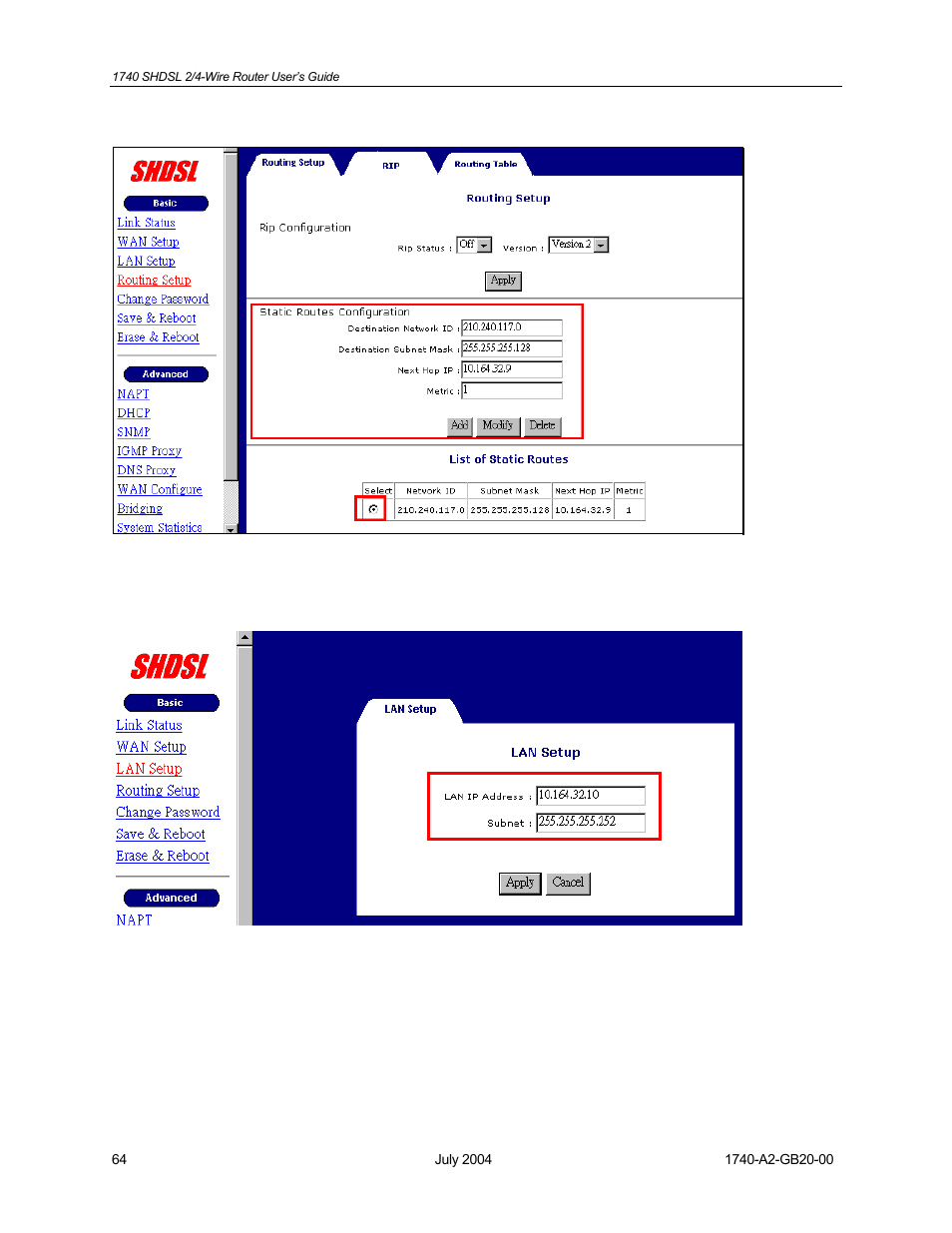 Paradyne 1740 SHDSL User Manual | Page 64 / 74