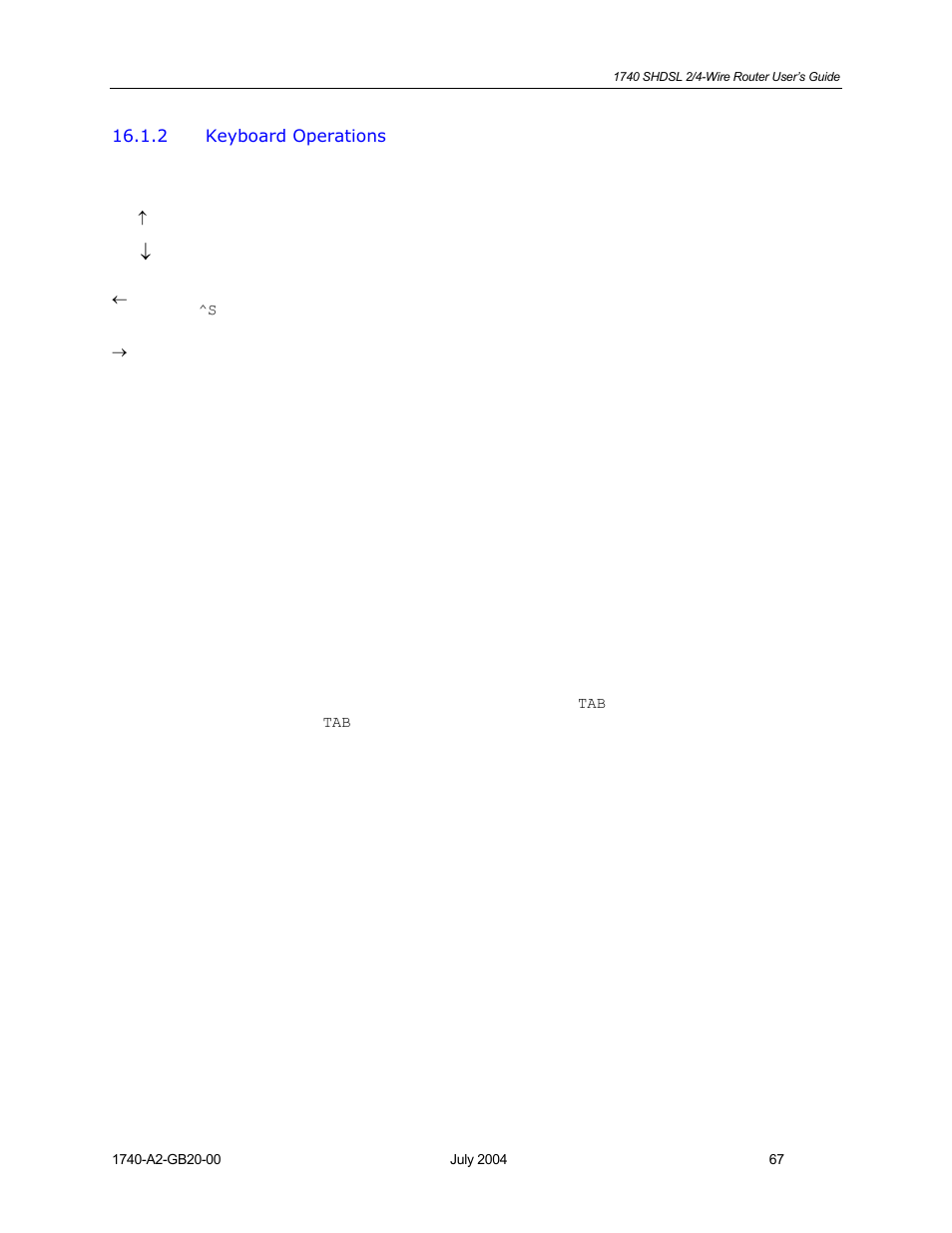 Keyboard operations | Paradyne 1740 SHDSL User Manual | Page 67 / 74