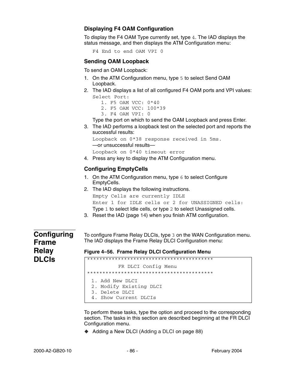 Configuring frame relay dlcis, Configuring, Frame relay dlcis | Paradyne JetFusion Integrated Access Device User Manual | Page 105 / 297