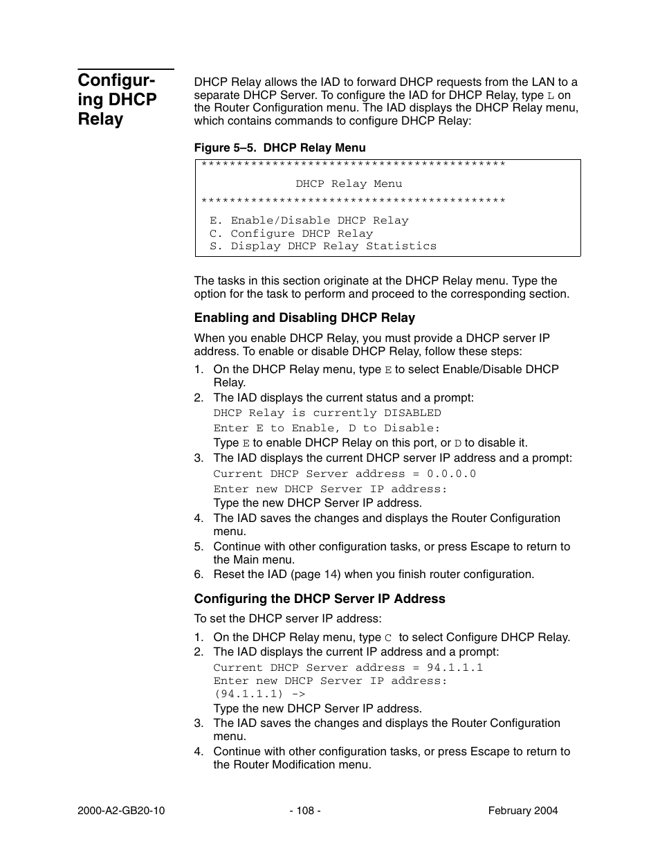 Configur ing dhcp relay, Configuring dhcp relay, Configur- ing dhcp relay | Paradyne JetFusion Integrated Access Device User Manual | Page 127 / 297