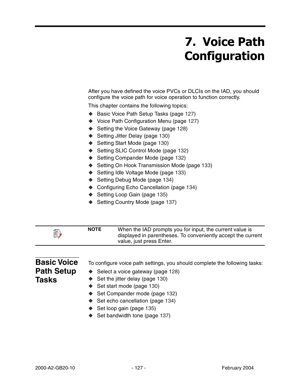 Voice path configuration, Basic voice path setup tasks, Chapter 7 | 9rlfh 3dwk &rqiljxudwlrq | Paradyne JetFusion Integrated Access Device User Manual | Page 146 / 297