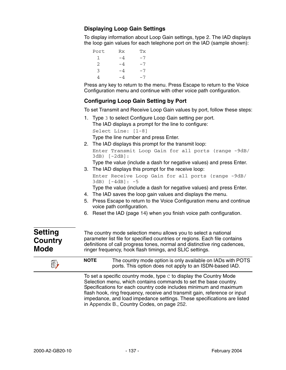 Setting country mode | Paradyne JetFusion Integrated Access Device User Manual | Page 156 / 297