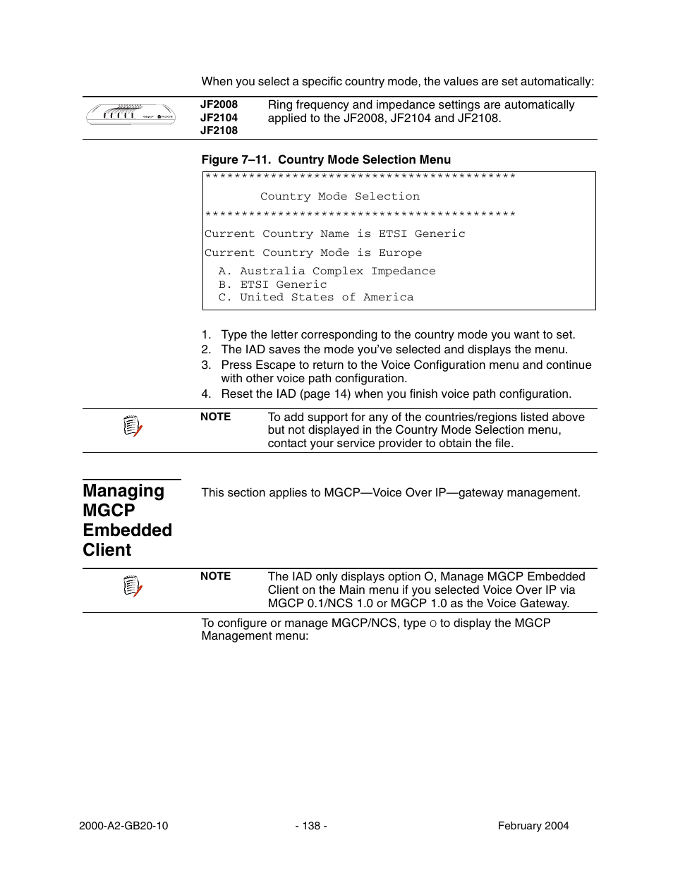 Managing mgcp embedded client | Paradyne JetFusion Integrated Access Device User Manual | Page 157 / 297