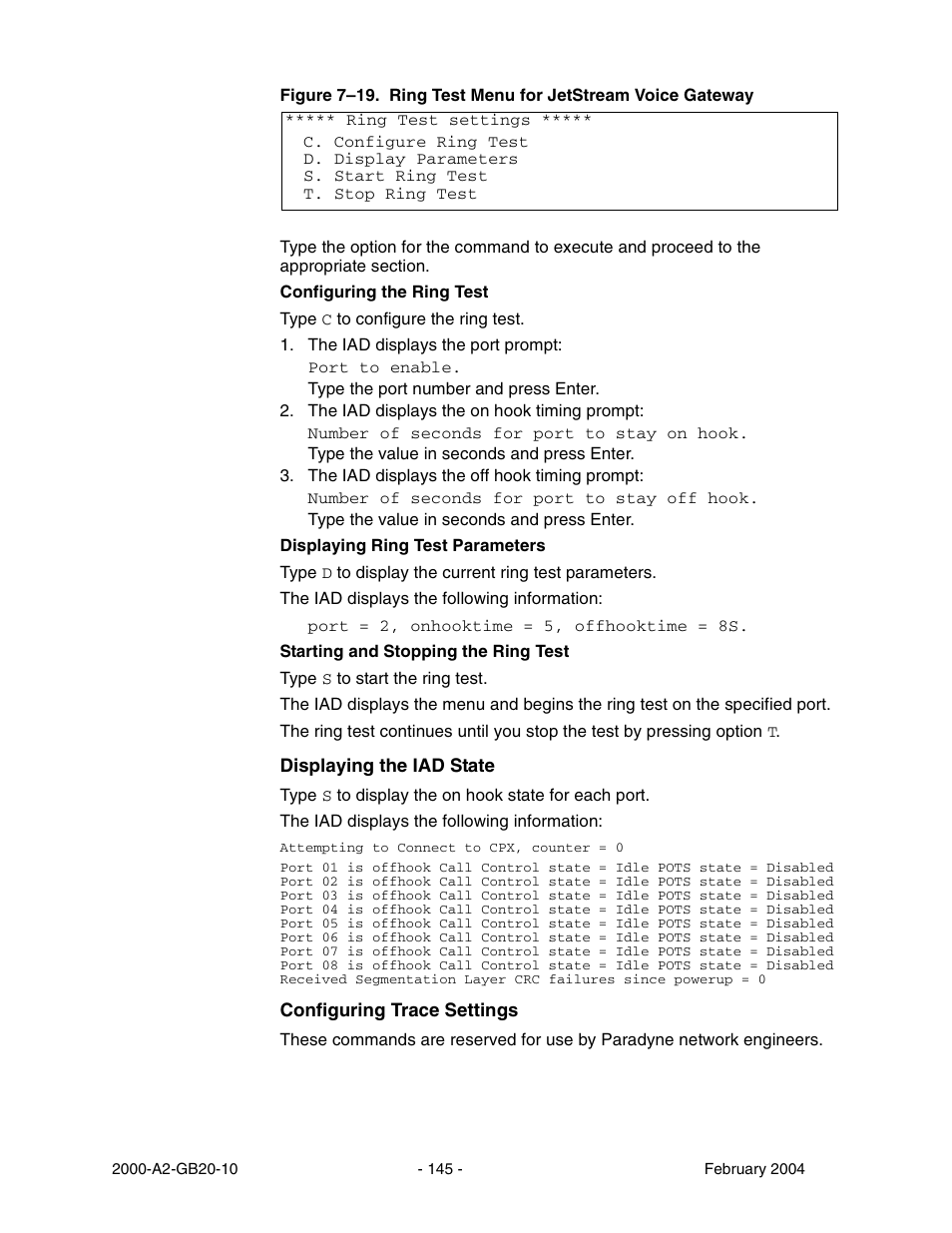 Paradyne JetFusion Integrated Access Device User Manual | Page 164 / 297