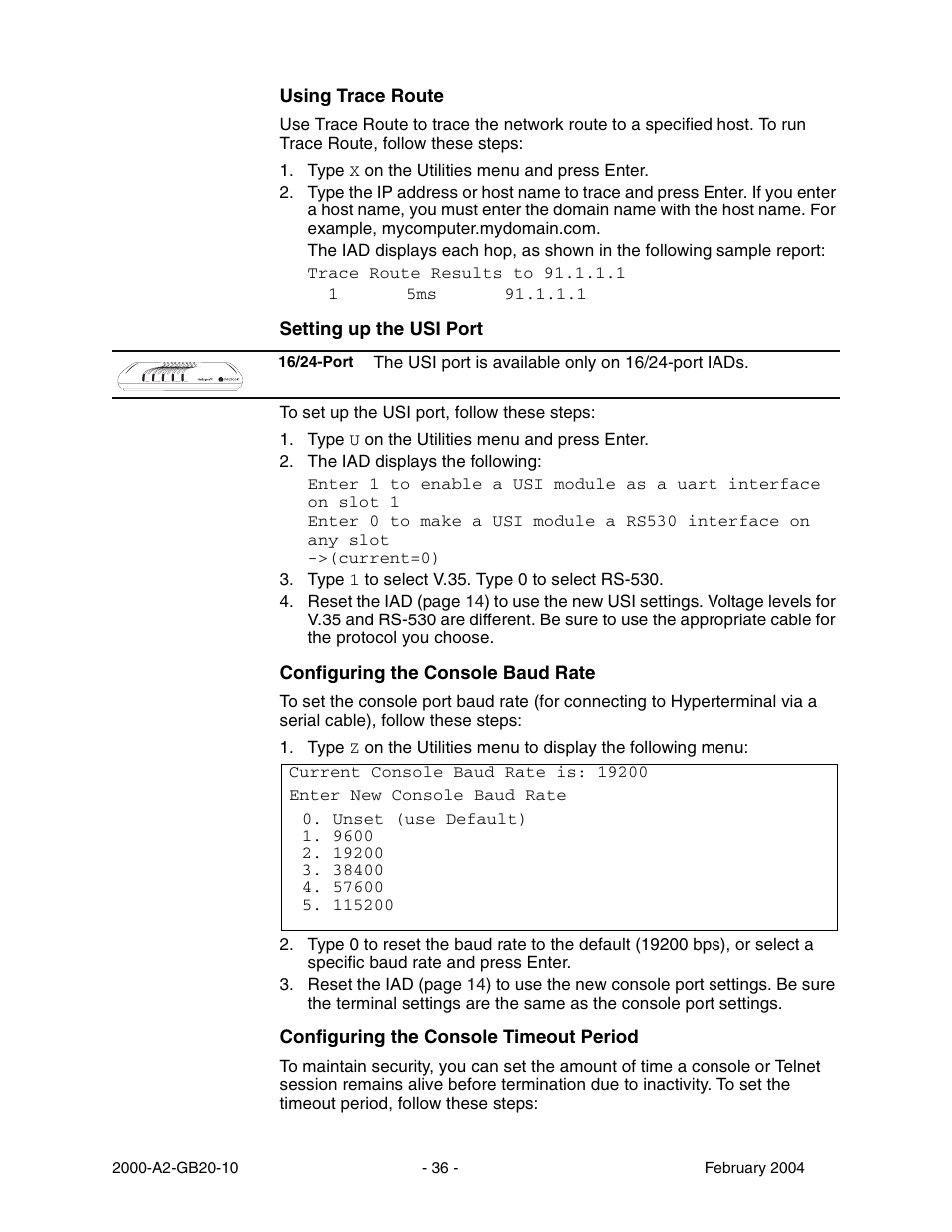 Configuring, The console timeout period | Paradyne JetFusion Integrated Access Device User Manual | Page 55 / 297