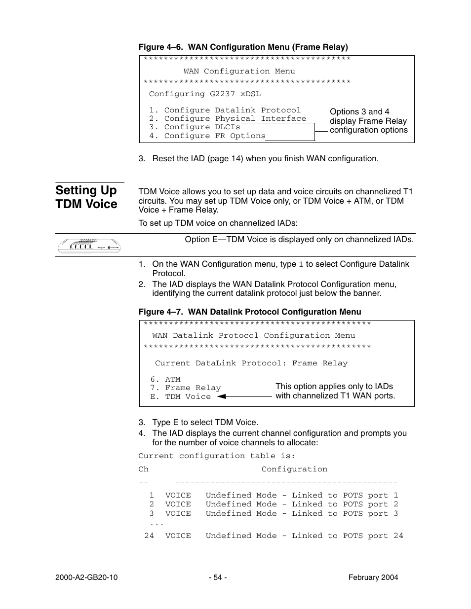 Setting up tdm voice | Paradyne JetFusion Integrated Access Device User Manual | Page 73 / 297