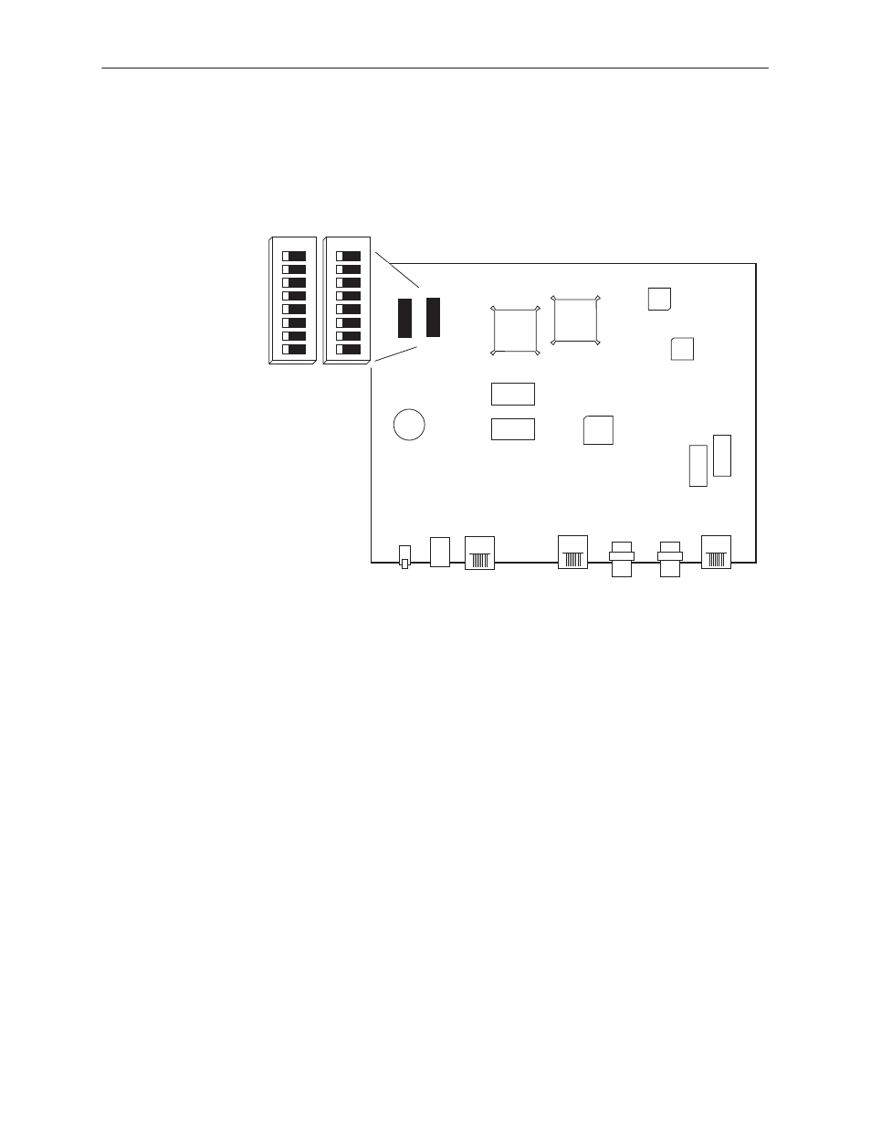 Switchpack locations, Configuration. refer to, Figure 3-1 | Paradyne M/HDSL Standalone Termination Unit HOTWIRE 7986 User Manual | Page 34 / 126