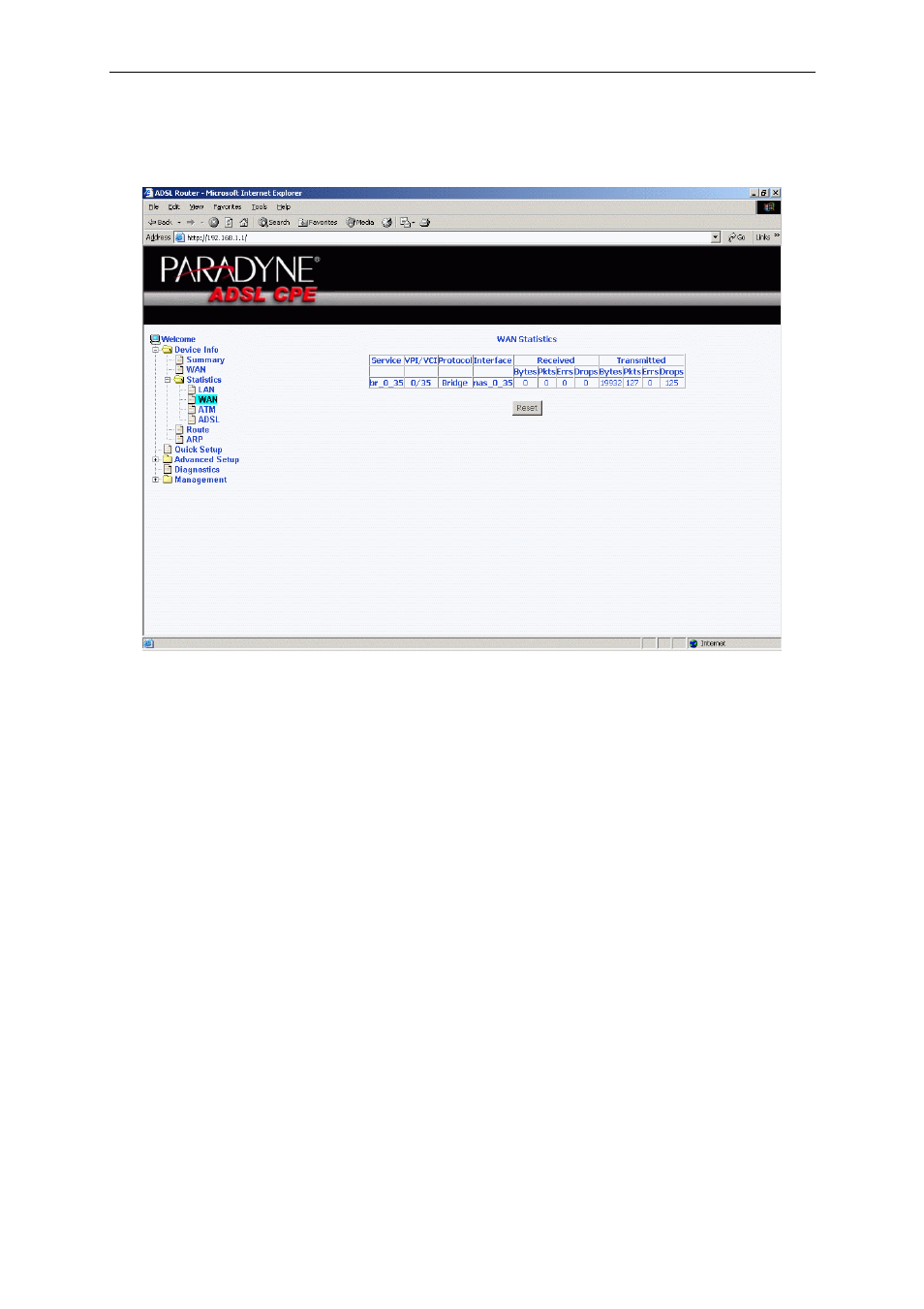 Wan statistics | Paradyne 6211-I1 User Manual | Page 25 / 47