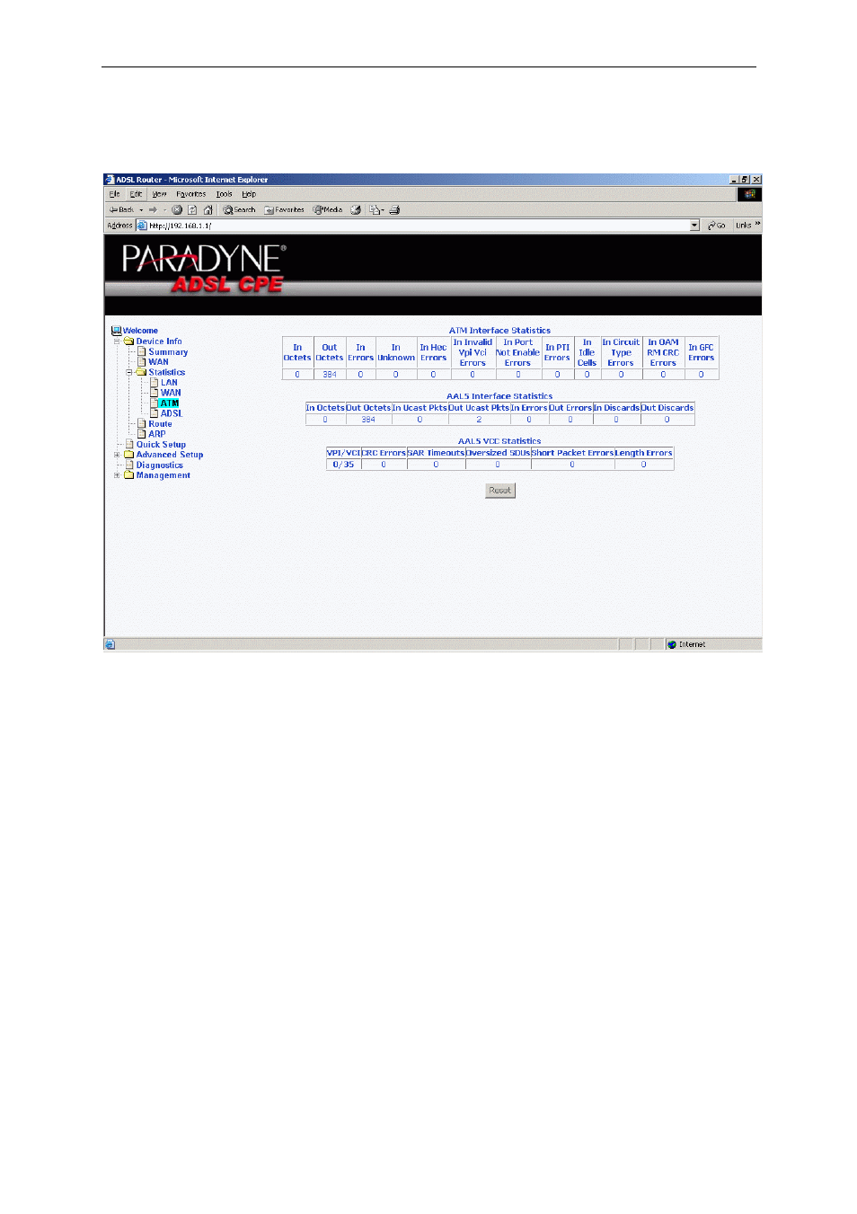 Atm statistics | Paradyne 6211-I1 User Manual | Page 26 / 47