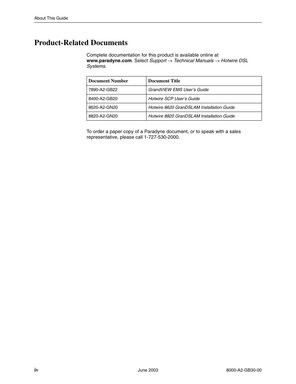 Product-related documents | Paradyne Hotwire 8620 User Manual | Page 6 / 108