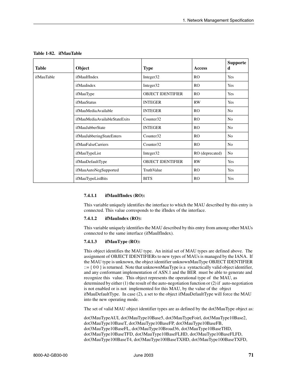 Ifmauifindex (ro), Ifmauindex (ro), Ifmautype (ro) | Paradyne Hotwire 8620 User Manual | Page 77 / 108