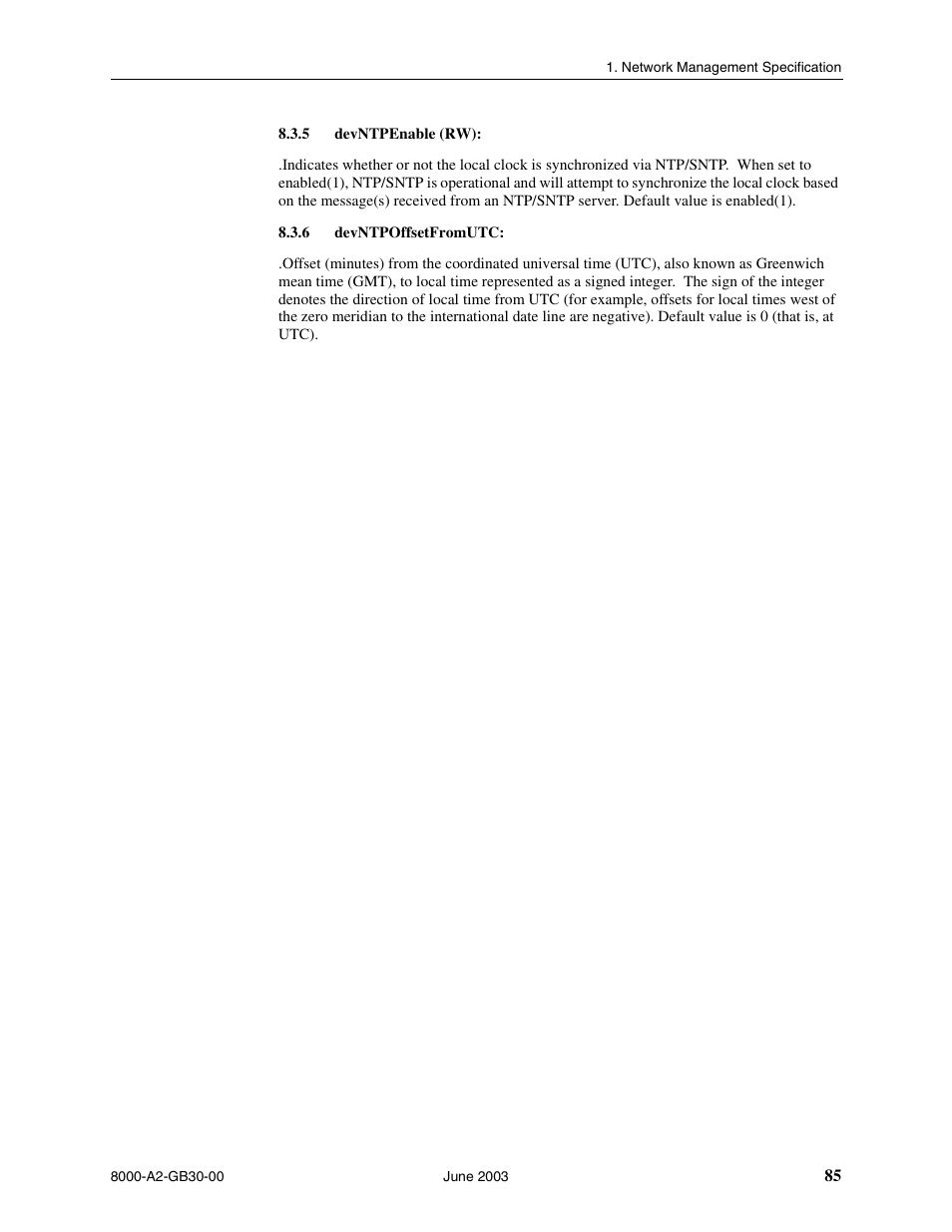 Devntpenable (rw), Devntpoffsetfromutc | Paradyne Hotwire 8620 User Manual | Page 91 / 108