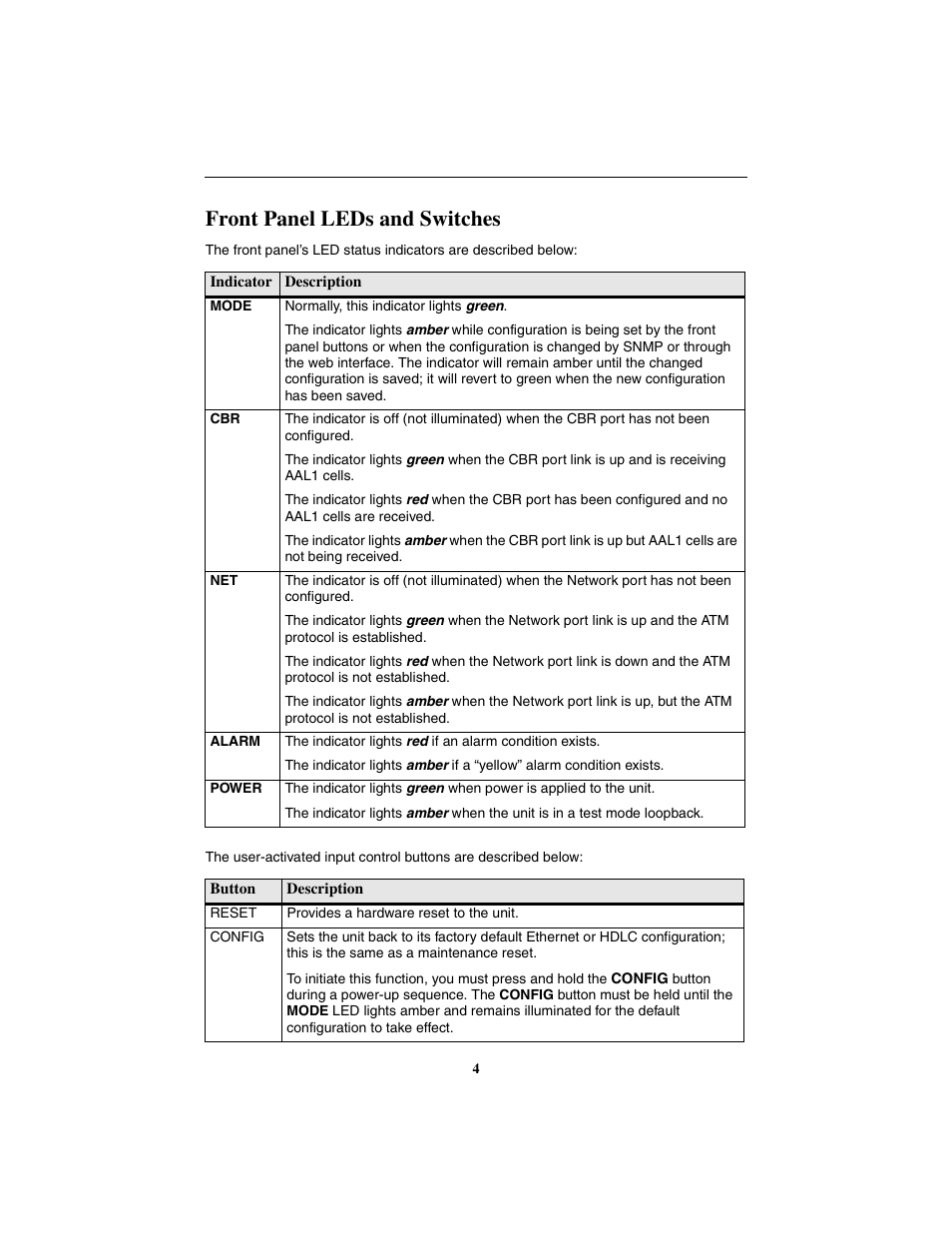 Front panel leds and switches | Paradyne Hotwire 8300 User Manual | Page 4 / 16