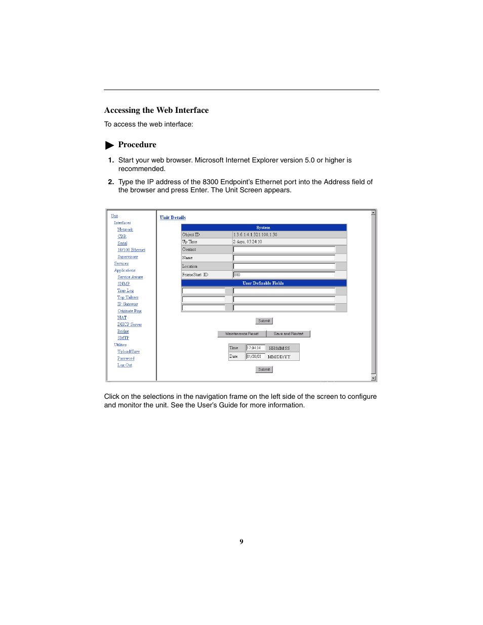 Accessing the web interface | Paradyne Hotwire 8300 User Manual | Page 9 / 16
