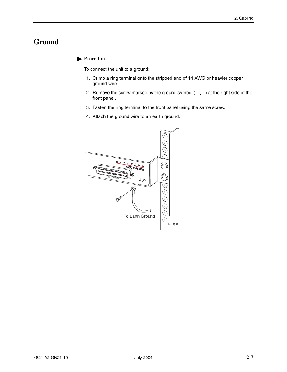 Ground | Paradyne BitStorm 4800 Express User Manual | Page 29 / 52