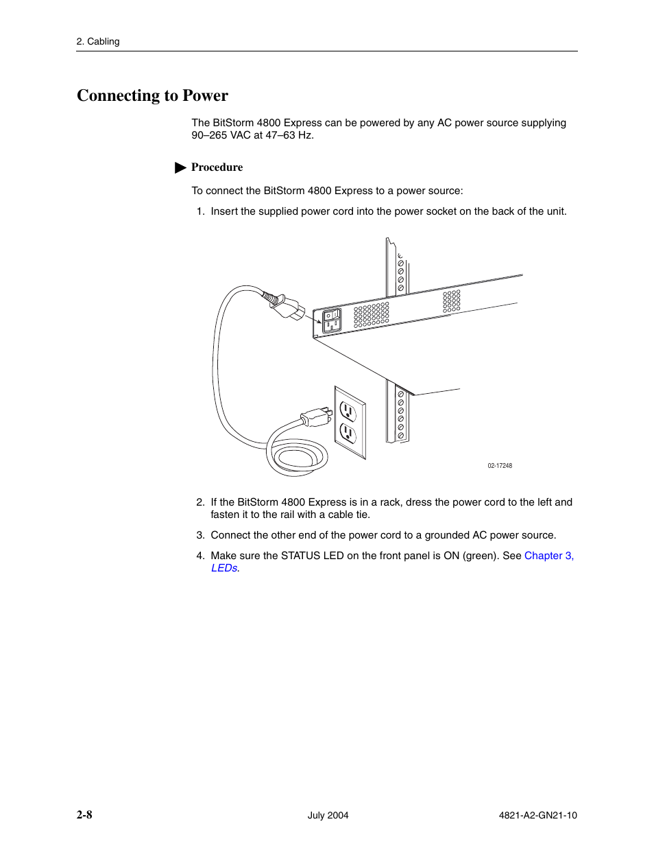 Connecting to power | Paradyne BitStorm 4800 Express User Manual | Page 30 / 52