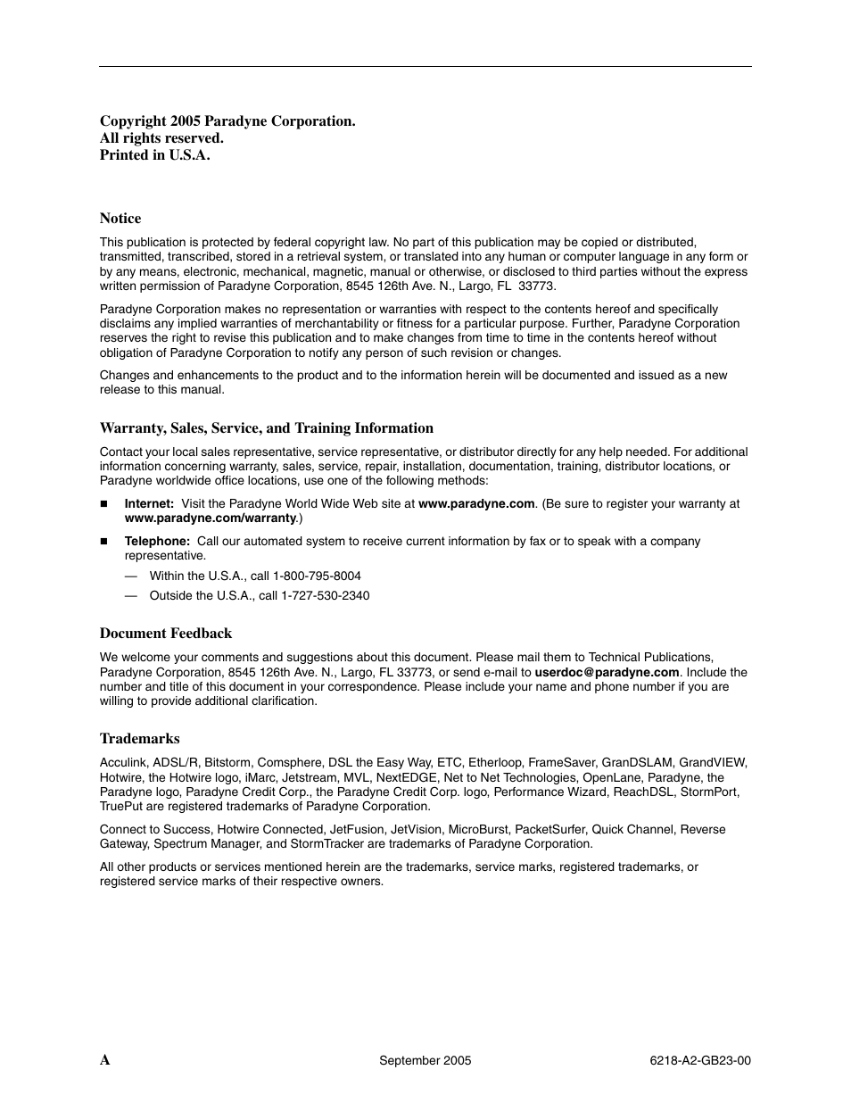 Paradyne 6218-I1 User Manual | Page 2 / 92