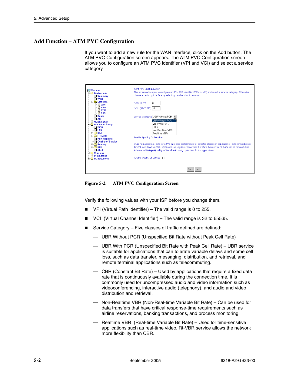 Add function - atm pvc configuration, Add function – atm pvc configuration | Paradyne 6218-I1 User Manual | Page 42 / 92