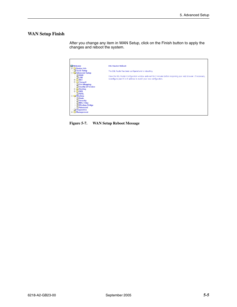 Wan setup finish | Paradyne 6218-I1 User Manual | Page 45 / 92