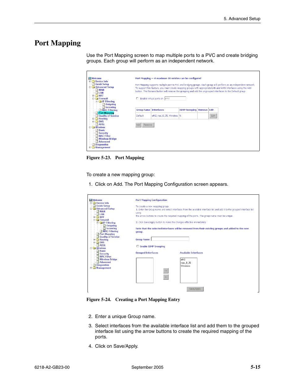 Port mapping | Paradyne 6218-I1 User Manual | Page 55 / 92
