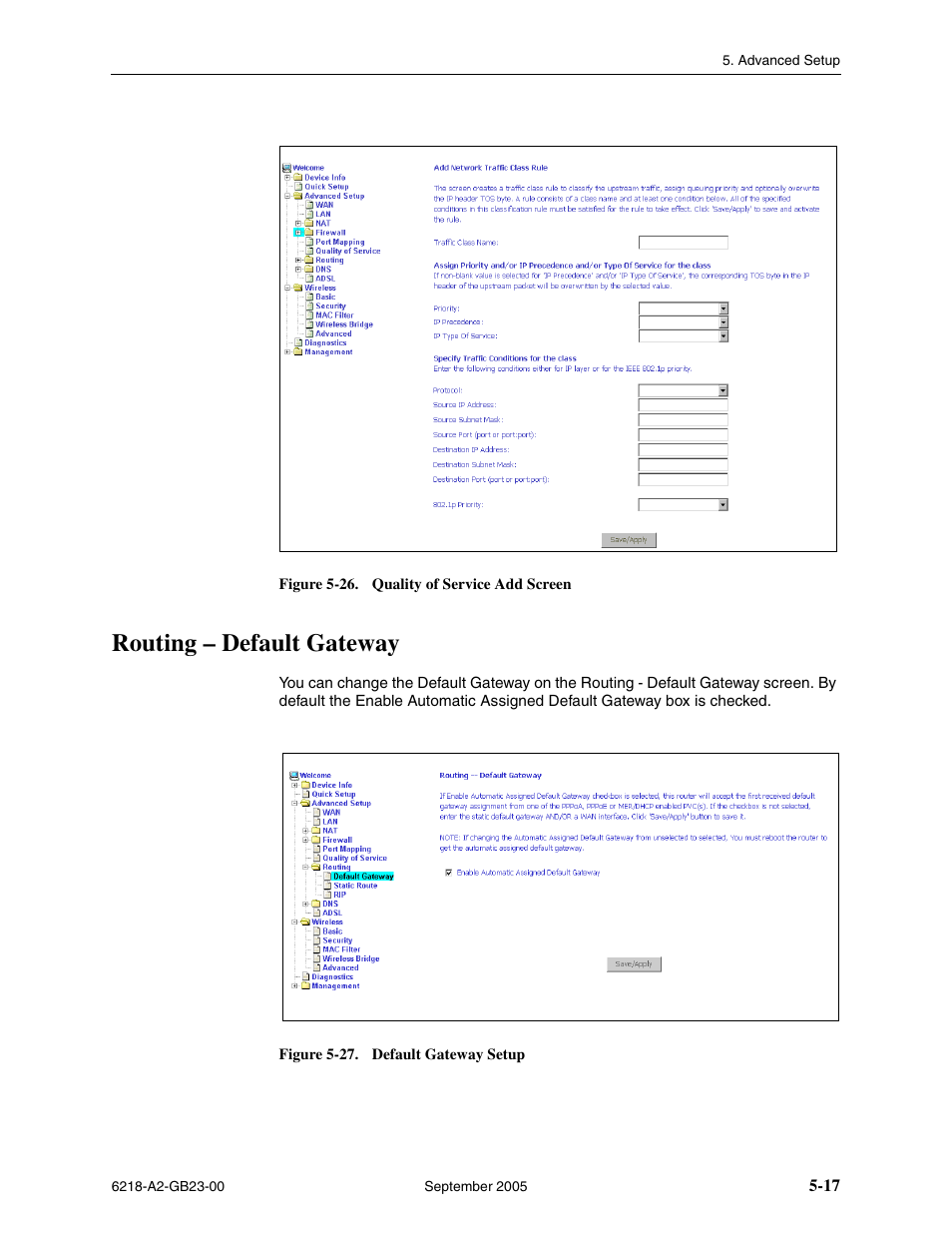 Routing - default gateway, Routing – default gateway | Paradyne 6218-I1 User Manual | Page 57 / 92