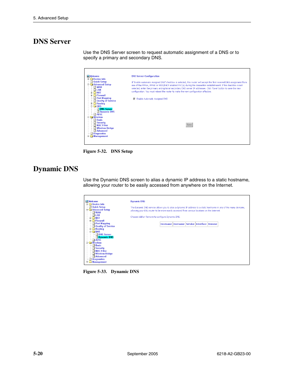 Dns server, Dynamic dns | Paradyne 6218-I1 User Manual | Page 60 / 92