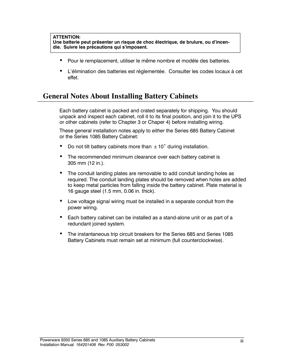 Powerware 685 User Manual | Page 3 / 54
