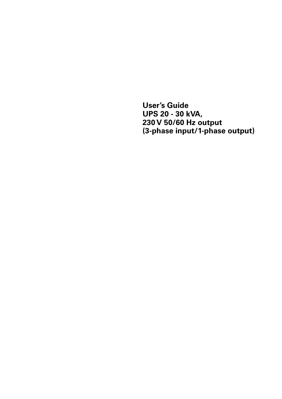 Powerware 9155 UPS20-30kVA User Manual | 52 pages
