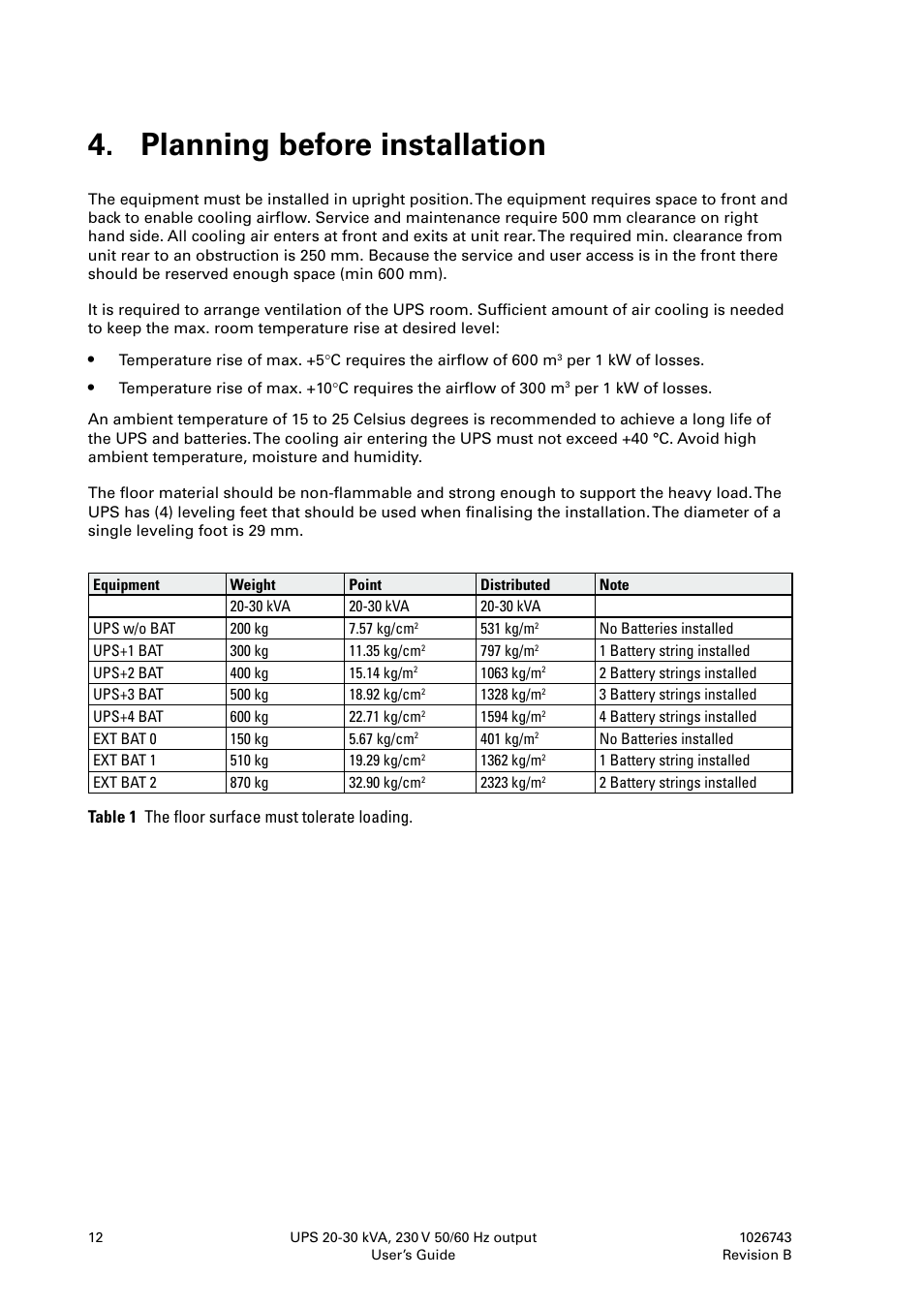 Planning before installation | Powerware 9155 UPS20-30kVA User Manual | Page 12 / 52